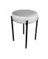 Taboret TORIN MG VELVET jasno szary na metalowych nogach | MIRAT.