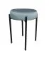 Taboret TORIN BL VELVET szary na metalowych nogach | MIRAT.