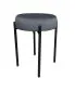 Taboret TORIN BL VELVET ciemno szary na metalowych nogach | MIRAT.