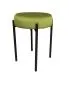 Taboret TORIN BL VELVET oliwkowy na metalowych nogach | MIRAT.
