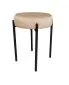 Taboret TORIN MG VELVET beżowy na metalowych nogach | MIRAT.