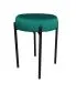 Taboret TORIN MG VELVET morski na metalowych nogach | MIRAT.