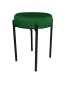 Taboret TORIN MG VELVET zielony na metalowych nogach | MIRAT.