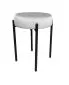 Taboret TORIN MG VELVET jasno szary na metalowych nogach | MIRAT.