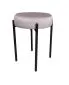 Taboret TORIN MG VELVET jasno różowy na metalowych nogach | MIRAT.