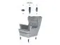 Fotel HARRY VELVET szary tapicerowany pikowany | MIRAT. w stylu GLAMOUR, VINTAGE kolekcja