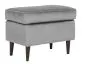Pufa RON VELVET szara tapicerowana aksamitem | MIRAT. w stylu GLAMOUR kolekcja
