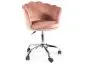 Stylowy fotel do biurka Rose Velvet antyczny róż chrom glamour | MIRAT