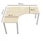 Biurko narożne EASY SPACE I-LEG LS 160x120cm kaszmirowe I sklep meblowy MIRAT.