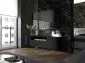 Szafka RTV TAL 2D1K 2 150cm wisząca czarna mat do salonu I sklep meblowy MIRAT. styl LOFT, RYFLOWANY kolekcja TAL