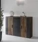 Komoda SIGMA 2D4S 132cm dąb flagstaff srebrny/czarny mat z szufladami I sklep meblowy MIRAT. styl LOFT