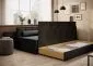 Elegancka sofa rozkładana z funkcją spania FULGEO czarna/szara prawa I sklep meblowy MIRAT.