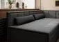 Elegancka sofa rozkładana z funkcją spania FULGEO czarna/szara prawa I sklep meblowy MIRAT.