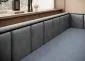 Welurowa sofa rozkładana z funkcją spania FULGEO szara/granatowa prawa I sklep meblowy MIRAT.