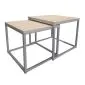 Stolik kawowy 2w1 CUBE dąb sonoma/srebrny metalowy I sklep meblowy MIRAT. styl LOFT