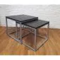 Stolik kawowy 2w1 CUBE marmur czarny/srebrny loftowy I sklep meblowy MIRAT. styl LOFT