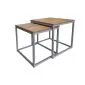 Stolik kawowy 2w1 CUBE orzech/srebrny metalowy I sklep meblowy MIRAT. styl LOFT