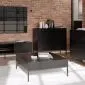 Stolik kawowy KRON 90x90 czarny dąb w stylu loftowym I sklep meblowy MIRAT. styl LOFT kolekcja KRON