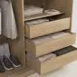 Szafa przesuwna SELLY BOX 180cm dąb bielony z szufladami, półkami i drążkami I sklep meblowy MIRAT.