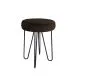 Taboret TORIN 2 MG VELVET brązowy na metalowych nogach | MIRAT.