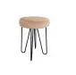 Taboret TORIN 2 MG VELVET beżowy na metalowych nogach | MIRAT.