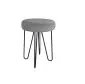 Taboret TORIN 2 MG VELVET ciemnoszary na metalowych nogach | MIRAT.