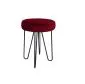Taboret TORIN 2 MG VELVET bordowy na metalowych nogach | MIRAT.