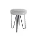 Taboret TORIN 2 MG VELVET jasnoszary na metalowych nogach | MIRAT.
