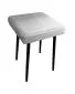 Taboret SQUARE MG VELVET jasno szary na metalowych nogach | MIRAT.