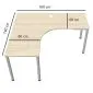 Biurko narożne EASY SPACE I-LEG LS 160x140cm czarne grafitowe I sklep meblowy MIRAT.