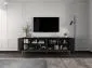 Szafka RTV TAL 150 czarna mat MEBLE LINDNER | MIRAT. w stylu GLAMOUR, LOFT kolekcja TAL