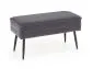 Ławka VELVA VELVET szara z pojemnikiem w stylu loft | MIRAT. styl LOFT