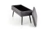 Ławka VELVA VELVET szara z pojemnikiem w stylu loft | MIRAT. styl LOFT