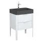 Umywalka meblowa kwarcowa VIBE 60 cm czarna mat z otworem | MIRAT