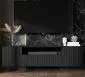 Szafka RTV TAL 2D1K 2 150cm wisząca czarna mat do salonu I sklep meblowy MIRAT. styl LOFT, RYFLOWANY kolekcja TAL