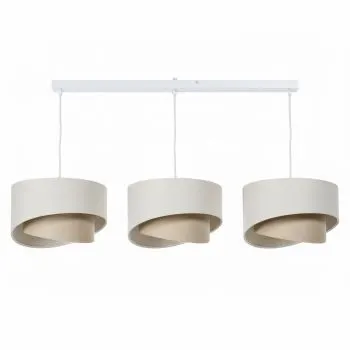 Lampa wisząca na listwie BOHO-CHIC JUTA L3 kremowa/beżowa