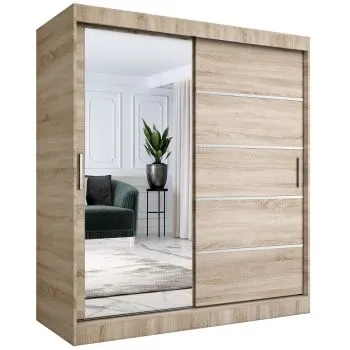 Szafa przesuwna MODUO COMFORT 3 180 dąb sonoma z lustrem