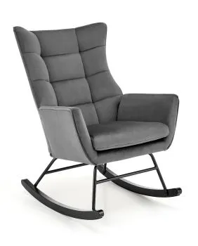 Fotel bujany BAZALTO VELVET szary