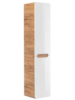 Szafka łazienkowa ARUBA 804 35 cm biała/dąb z koszem