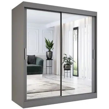 Szafa przesuwna MODUO COMFORT 180 antracyt z dwoma lustrami