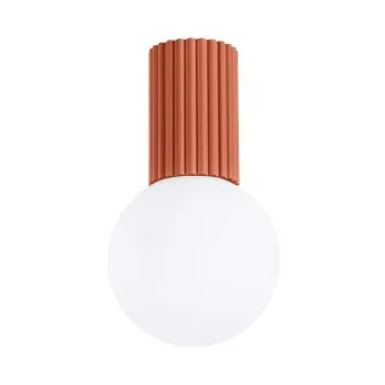 Plafon HALO ochra czerwona IP44 ryflowany