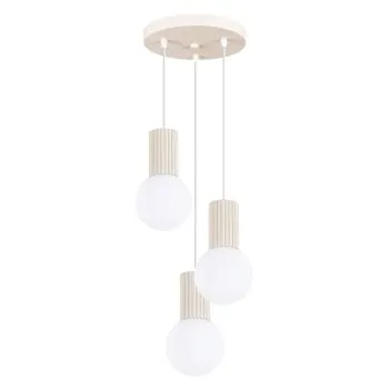 Lampa wisząca HALO 3P beżowa ryflowana