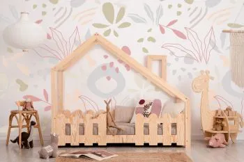 Łóżko dziecięce domek DUDU 70x140 sosna
