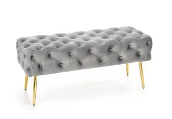 Ławka ATHENA VELVET szara/złota