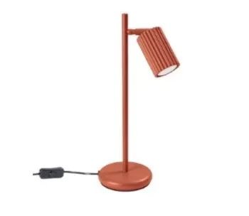 Lampa biurkowa KARBON ochra czerwona ryflowana