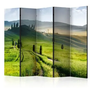 Parawan akustyczny Pejzaże 225x172 cm 5-częściowy zielony