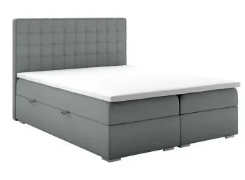 Łóżko kontynentalne REZEN 140x200 szare velvet z pojemnikiem