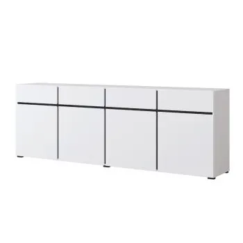 Komoda CROSS 4D4S 230cm biała/czarna