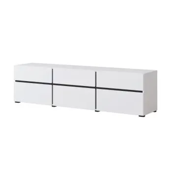 Szafka RTV CROSS 3K3S 180cm biała/czarna