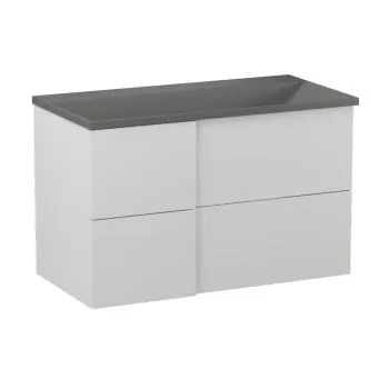 Szafka pod umywalkę wpuszczaną EDGE 90 cm biało-szary półmat